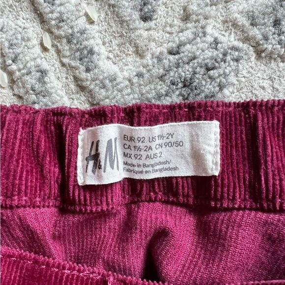 H&M Toddler Corduroy Button Up Skirt With Ajustable Waist Straps - Picture 3 of 4